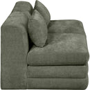  Meridian Stellar 76" Green Chenille Fabric Upholstered 2 pc Modular Loveseat IMAGE 4