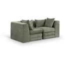  Meridian Stellar 76" Green Chenille Fabric Upholstered 2 pc Modular Loveseat IMAGE 1