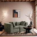  Meridian Stellar 76" Green Chenille Fabric Upholstered 2 pc Modular Loveseat IMAGE 2