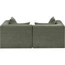  Meridian Stellar 76" Green Chenille Fabric Upholstered 2 pc Modular Loveseat IMAGE 3