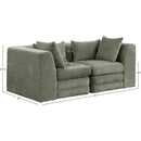  Meridian Stellar 76" Green Chenille Fabric Upholstered 2 pc Modular Loveseat IMAGE 8