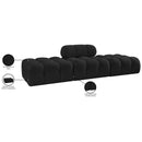  Meridian Ames 102" Black Boucle Fabric Upholstered 3 pc Modular Sofa IMAGE 10