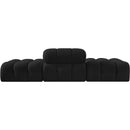  Meridian Ames 102" Black Boucle Fabric Upholstered 3 pc Modular Sofa IMAGE 4