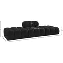 Meridian Ames 102" Black Boucle Fabric Upholstered 3 pc Modular Sofa IMAGE 9