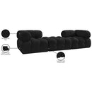  Meridian Ames 102" Black Boucle Fabric Upholstered 3 pc Modular Sofa IMAGE 10