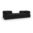  Meridian Ames 102" Black Boucle Fabric Upholstered 3 pc Modular Sofa IMAGE 1