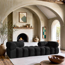  Meridian Ames 102" Black Boucle Fabric Upholstered 3 pc Modular Sofa IMAGE 2