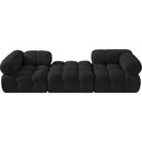  Meridian Ames 102" Black Boucle Fabric Upholstered 3 pc Modular Sofa IMAGE 3