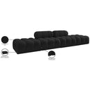  Meridian Ames 136" Black Boucle Fabric Upholstered 4 pc Modular Sofa IMAGE 10