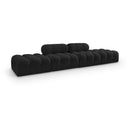  Meridian Ames 136" Black Boucle Fabric Upholstered 4 pc Modular Sofa IMAGE 1
