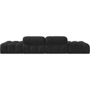  Meridian Ames 136" Black Boucle Fabric Upholstered 4 pc Modular Sofa IMAGE 4
