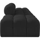  Meridian Ames 136" Black Boucle Fabric Upholstered 4 pc Modular Sofa IMAGE 5