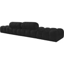  Meridian Ames 136" Black Boucle Fabric Upholstered 4 pc Modular Sofa IMAGE 6
