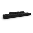  Meridian Ames 170" Black Boucle Fabric Upholstered 5 pc Modular Sofa IMAGE 1
