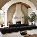  Meridian Ames 170" Black Boucle Fabric Upholstered 5 pc Modular Sofa IMAGE 2