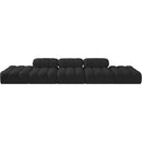  Meridian Ames 170" Black Boucle Fabric Upholstered 5 pc Modular Sofa IMAGE 3