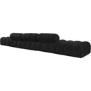  Meridian Ames 170" Black Boucle Fabric Upholstered 5 pc Modular Sofa IMAGE 6