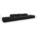  Meridian Ames 170" Black Boucle Fabric Upholstered 5 pc Modular Sofa IMAGE 9
