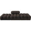  Meridian Ames 102" Brown Boucle Fabric Upholstered 3 pc Modular Sofa IMAGE 3