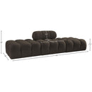  Meridian Ames 102" Brown Boucle Fabric Upholstered 3 pc Modular Sofa IMAGE 9