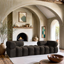  Meridian Ames 102" Brown Boucle Fabric Upholstered 3 pc Modular Sofa IMAGE 2