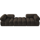  Meridian Ames 102" Brown Boucle Fabric Upholstered 3 pc Modular Sofa IMAGE 3