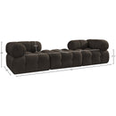  Meridian Ames 102" Brown Boucle Fabric Upholstered 3 pc Modular Sofa IMAGE 9
