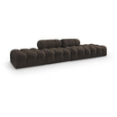  Meridian Ames 136" Brown Boucle Fabric Upholstered 4 pc Modular Sofa IMAGE 1