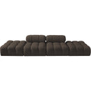  Meridian Ames 136" Brown Boucle Fabric Upholstered 4 pc Modular Sofa IMAGE 3