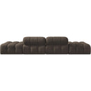  Meridian Ames 136" Brown Boucle Fabric Upholstered 4 pc Modular Sofa IMAGE 4