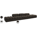  Meridian Ames 170" Brown Boucle Fabric Upholstered 5 pc Modular Sofa IMAGE 10