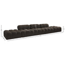  Meridian Ames 170" Brown Boucle Fabric Upholstered 5 pc Modular Sofa IMAGE 9