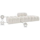  Meridian Ames 102" Cream Boucle Fabric Upholstered 3 pc Modular Sofa IMAGE 10