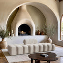  Meridian Ames 102" Cream Boucle Fabric Upholstered 3 pc Modular Sofa IMAGE 2