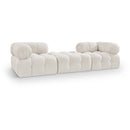  Meridian Ames 102" Cream Boucle Fabric Upholstered 3 pc Modular Sofa IMAGE 1