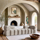  Meridian Ames 102" Cream Boucle Fabric Upholstered 3 pc Modular Sofa IMAGE 2