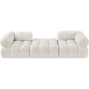  Meridian Ames 102" Cream Boucle Fabric Upholstered 3 pc Modular Sofa IMAGE 3