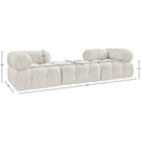  Meridian Ames 102" Cream Boucle Fabric Upholstered 3 pc Modular Sofa IMAGE 9