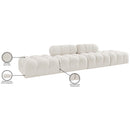  Meridian Ames 136" Cream Boucle Fabric Upholstered 4 pc Modular Sofa IMAGE 10