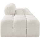  Meridian Ames 136" Cream Boucle Fabric Upholstered 4 pc Modular Sofa IMAGE 5