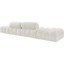  Meridian Ames 136" Cream Boucle Fabric Upholstered 4 pc Modular Sofa IMAGE 6