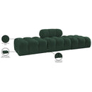  Meridian Ames 102" Green Boucle Fabric Upholstered 3 pc Modular Sofa IMAGE 10