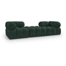  Meridian Ames 102" Green Boucle Fabric Upholstered 3 pc Modular Sofa IMAGE 1