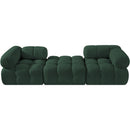  Meridian Ames 102" Green Boucle Fabric Upholstered 3 pc Modular Sofa IMAGE 3