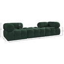  Meridian Ames 102" Green Boucle Fabric Upholstered 3 pc Modular Sofa IMAGE 9