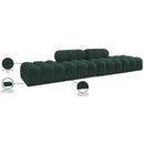  Meridian Ames 136" Green Boucle Fabric Upholstered 4 pc Modular Sofa IMAGE 10