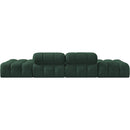  Meridian Ames 136" Green Boucle Fabric Upholstered 4 pc Modular Sofa IMAGE 4