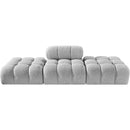  Meridian Ames 102" Grey Boucle Fabric Upholstered 3 pc Modular Sofa IMAGE 3