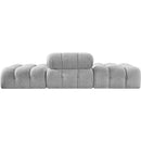 Meridian Ames 102" Grey Boucle Fabric Upholstered 3 pc Modular Sofa IMAGE 4