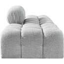  Meridian Ames 102" Grey Boucle Fabric Upholstered 3 pc Modular Sofa IMAGE 5